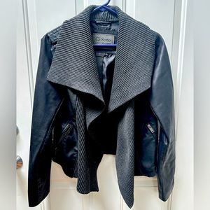 Ci Sono Faux Leather Black Jacket-Medium